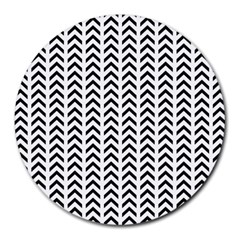 Chevron Triangle Black Round Mousepads by Mariart