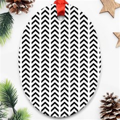 Chevron Triangle Black Ornament (oval)