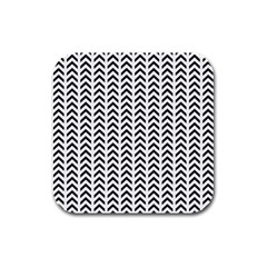 Chevron Triangle Black Rubber Square Coaster (4 Pack)  by Mariart