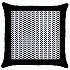 Chevron Triangle Black Throw Pillow Case (black) by Mariart