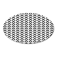 Chevron Triangle Black Oval Magnet by Mariart