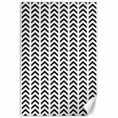 Chevron Triangle Black Canvas 20  X 30  