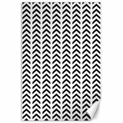 Chevron Triangle Black Canvas 24  X 36  by Mariart