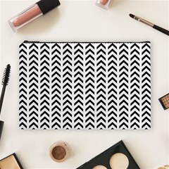 Chevron Triangle Black Cosmetic Bag (large)  by Mariart