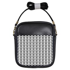 Chevron Triangle Black Girls Sling Bags