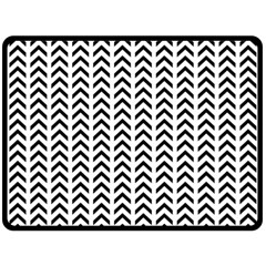 Chevron Triangle Black Fleece Blanket (large)  by Mariart