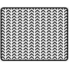 Chevron Triangle Black Fleece Blanket (medium)  by Mariart