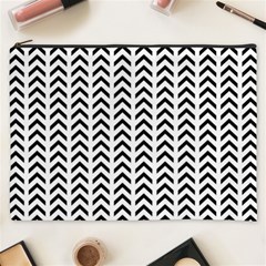 Chevron Triangle Black Cosmetic Bag (xxxl) 