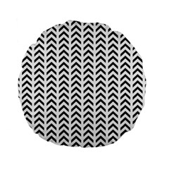 Chevron Triangle Black Standard 15  Premium Round Cushions by Mariart