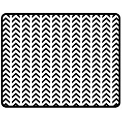 Chevron Triangle Black Double Sided Fleece Blanket (medium)  by Mariart