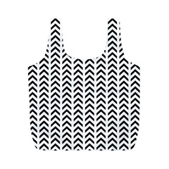 Chevron Triangle Black Full Print Recycle Bags (m) 