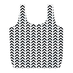 Chevron Triangle Black Full Print Recycle Bags (l) 