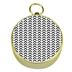 Chevron Triangle Black Gold Compasses by Mariart