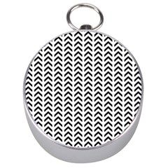 Chevron Triangle Black Silver Compasses by Mariart