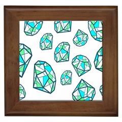 Brilliant Diamond Green Blue White Framed Tiles by Mariart