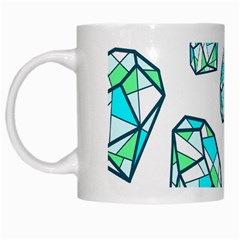 Brilliant Diamond Green Blue White White Mugs