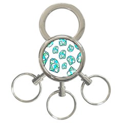 Brilliant Diamond Green Blue White 3-ring Key Chains