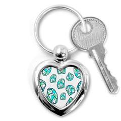 Brilliant Diamond Green Blue White Key Chains (heart) 