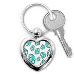 Brilliant Diamond Green Blue White Key Chains (Heart)  Front