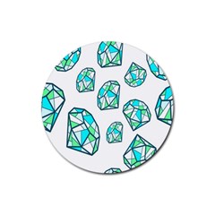 Brilliant Diamond Green Blue White Rubber Round Coaster (4 Pack)  by Mariart