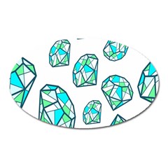 Brilliant Diamond Green Blue White Oval Magnet