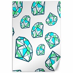 Brilliant Diamond Green Blue White Canvas 12  X 18   by Mariart