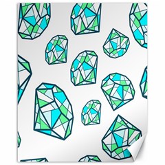 Brilliant Diamond Green Blue White Canvas 16  X 20   by Mariart