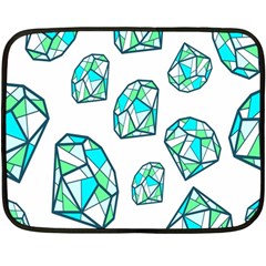 Brilliant Diamond Green Blue White Double Sided Fleece Blanket (mini)  by Mariart