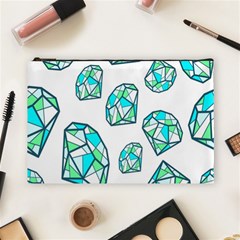 Brilliant Diamond Green Blue White Cosmetic Bag (large)  by Mariart