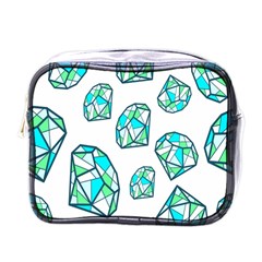 Brilliant Diamond Green Blue White Mini Toiletries Bags by Mariart