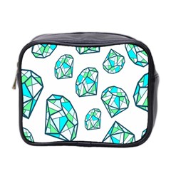 Brilliant Diamond Green Blue White Mini Toiletries Bag 2-side by Mariart