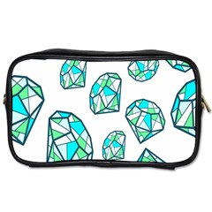 Brilliant Diamond Green Blue White Toiletries Bags 2-side by Mariart