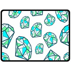 Brilliant Diamond Green Blue White Fleece Blanket (large)  by Mariart