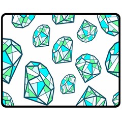 Brilliant Diamond Green Blue White Fleece Blanket (medium)  by Mariart