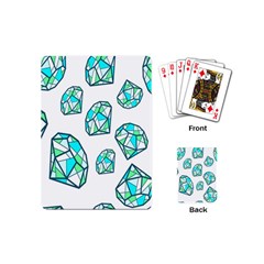 Brilliant Diamond Green Blue White Playing Cards (mini)  by Mariart