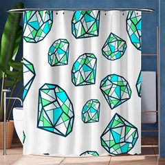 Brilliant Diamond Green Blue White Shower Curtain 60  X 72  (medium) 