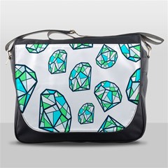 Brilliant Diamond Green Blue White Messenger Bags by Mariart