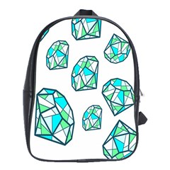 Brilliant Diamond Green Blue White School Bags (xl) 