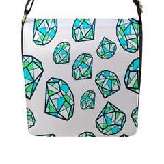 Brilliant Diamond Green Blue White Flap Messenger Bag (l) 