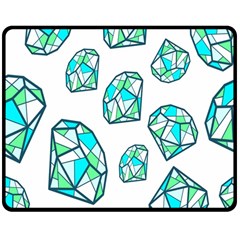 Brilliant Diamond Green Blue White Double Sided Fleece Blanket (medium)  by Mariart