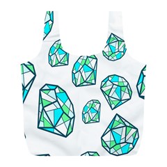 Brilliant Diamond Green Blue White Full Print Recycle Bags (l) 