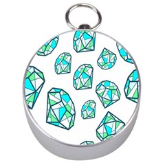 Brilliant Diamond Green Blue White Silver Compasses by Mariart