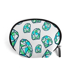 Brilliant Diamond Green Blue White Accessory Pouches (small)  by Mariart