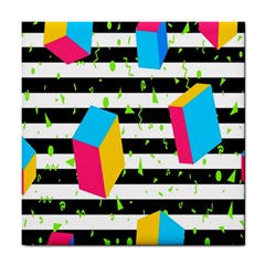 Cube Line Polka Dots Horizontal Triangle Pink Yellow Blue Green Black Flag Tile Coasters