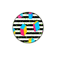 Cube Line Polka Dots Horizontal Triangle Pink Yellow Blue Green Black Flag Hat Clip Ball Marker (10 Pack) by Mariart