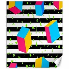 Cube Line Polka Dots Horizontal Triangle Pink Yellow Blue Green Black Flag Canvas 8  X 10  by Mariart