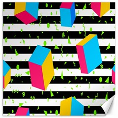 Cube Line Polka Dots Horizontal Triangle Pink Yellow Blue Green Black Flag Canvas 20  X 20  