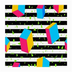 Cube Line Polka Dots Horizontal Triangle Pink Yellow Blue Green Black Flag Medium Glasses Cloth by Mariart