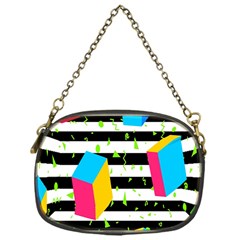 Cube Line Polka Dots Horizontal Triangle Pink Yellow Blue Green Black Flag Chain Purses (one Side)  by Mariart