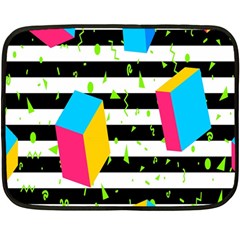 Cube Line Polka Dots Horizontal Triangle Pink Yellow Blue Green Black Flag Fleece Blanket (mini) by Mariart